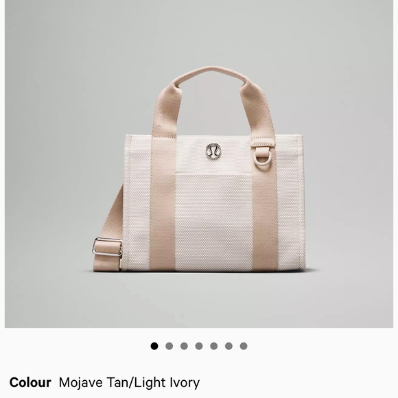 lululemon athletica Handbags - Lululemon Canvas Tote Bag Mini 4.5L Mojave Tan/Light Ivory Two Tone